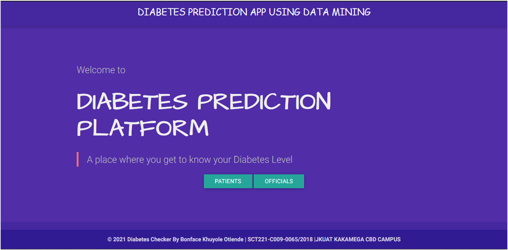 DIABETES PREDICTION APP USING DATA MINING WEB APP VESRION ,PHP, CSS, JavaScipt, MySQLI,Free Source codes